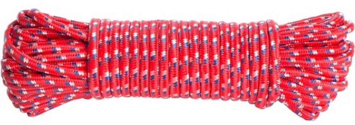 Multifunctioneel touw - Nylon koord - Kamperen en tuinieren - Olie en UV bestendig - 25 meter - Rood