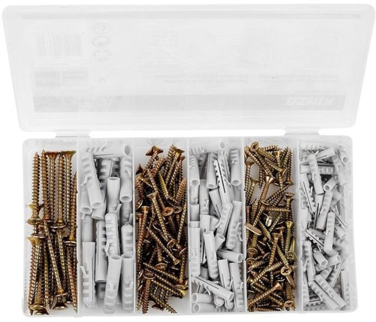 Schroeven en Nagels - Bevestigingsmateriaal Set - Klus Benodigdheden - Gegalvaniseerd Metaal - 332 Stuks - Zilverkleurig
