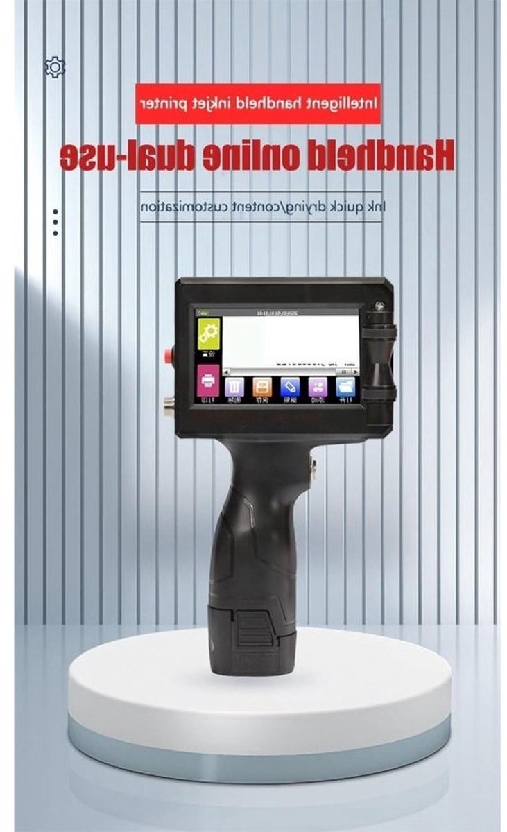 Handheld Inkjet Printer - Codeermachine Inkjet Codeerder - Producten Markeren - 600 DPI High-Definition - 12.7/25.4/50 mm Afdrukhoogte - Grijs