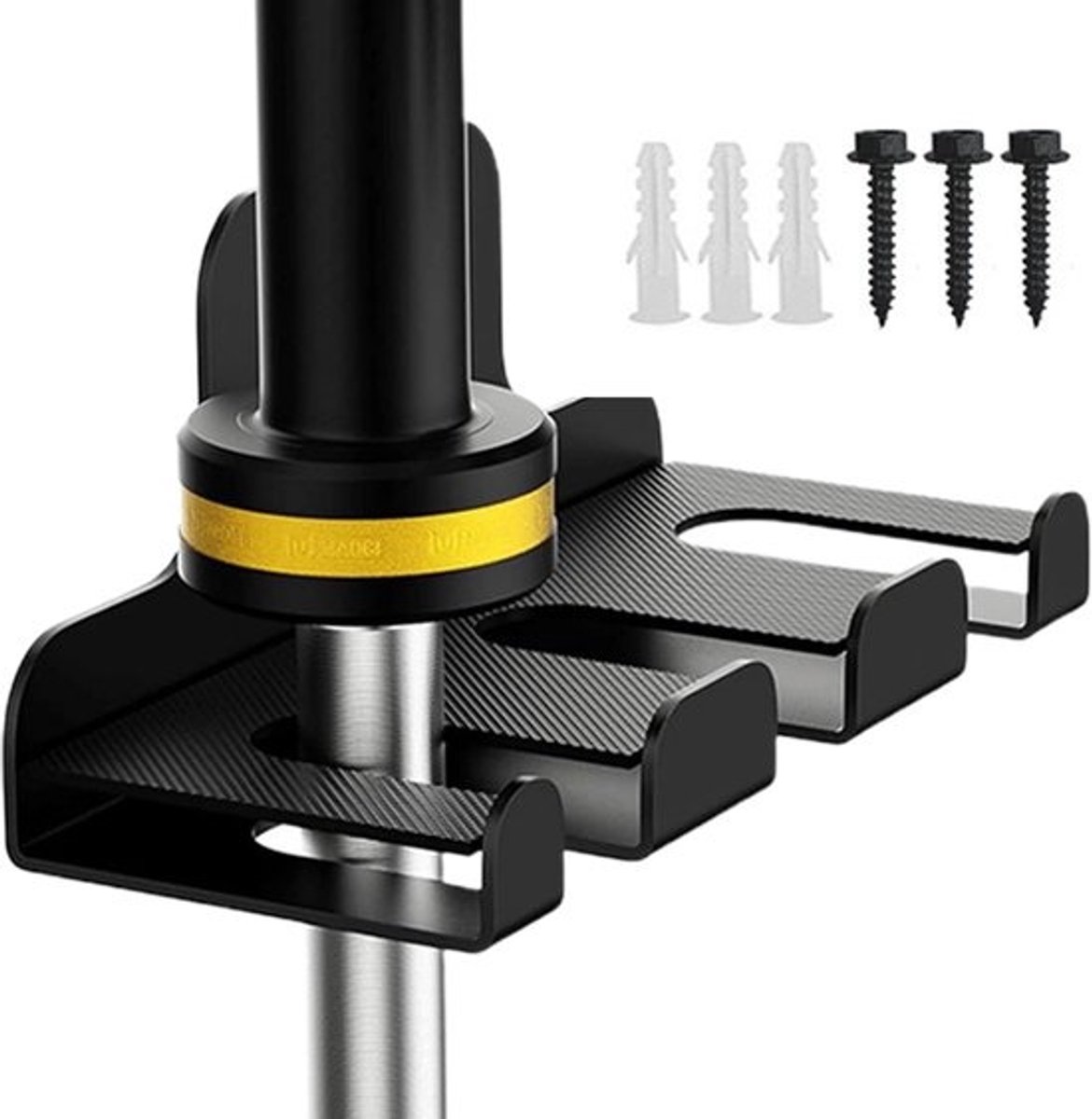 Halterrek - Gewichtsrek - Fitness Organisatie - Ruimtebesparend Wandmodel - 24 cm Lengte - Zwart