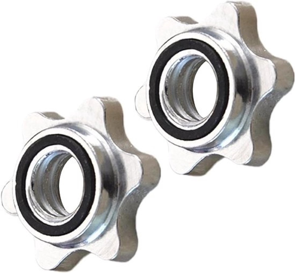 Gewichtskragen - Halterklemmen Halterclips - Gewichten Zekeren - Antislip Rubberring - 2.4 cm Binnendiameter - Zilverkleurig