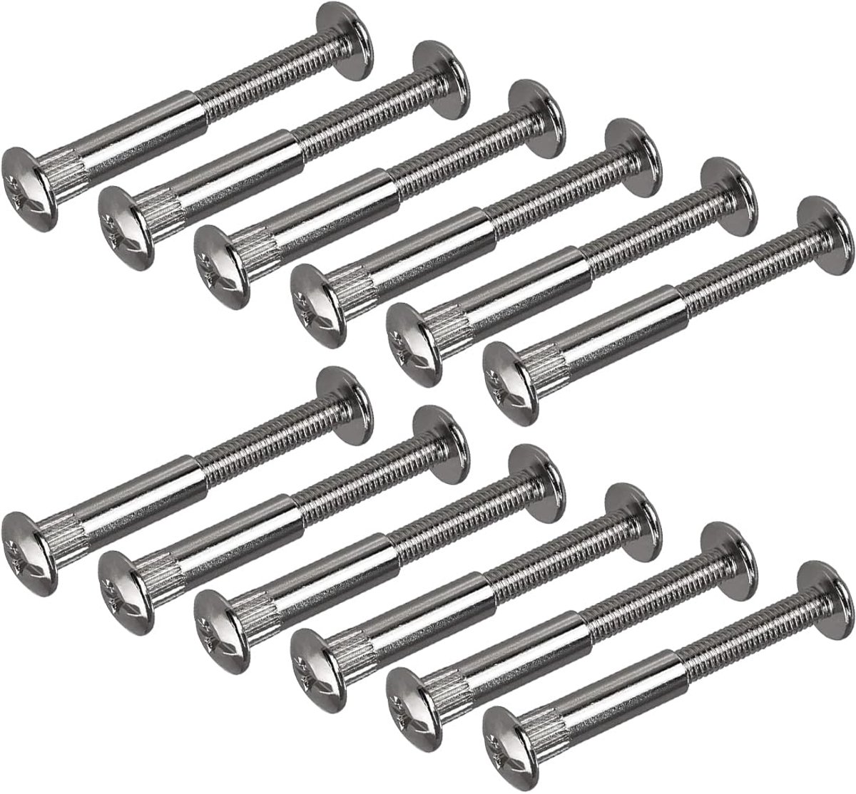 Dailygoods- Hulsschroeven Set van 12 - Verbindingsschroeven M6 - Meubelverbinders - Schroefdraadhulzen - Gelegeerd Staal - Corrosiebestendig - Meubels