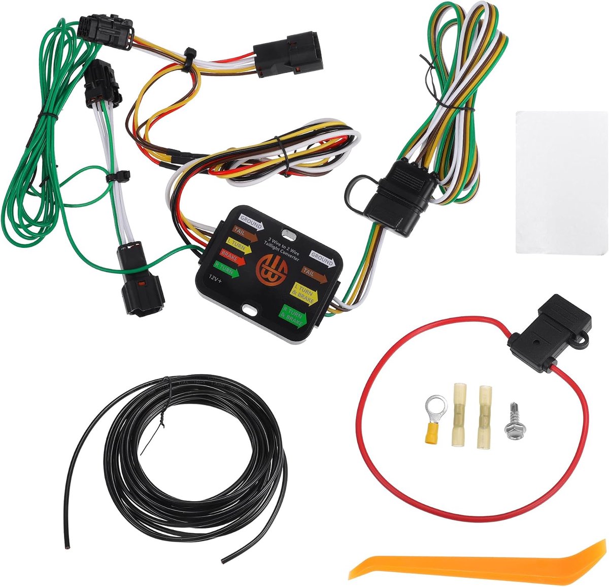 Dailygoods- Aanhangwagenbedradingsset Duurzaam - 4-Pin Connector - Voor Hyundai Tucson 2010-2018 - Zwart - 384cm Lengte - Kunststof/Metaal - Aanhangwa