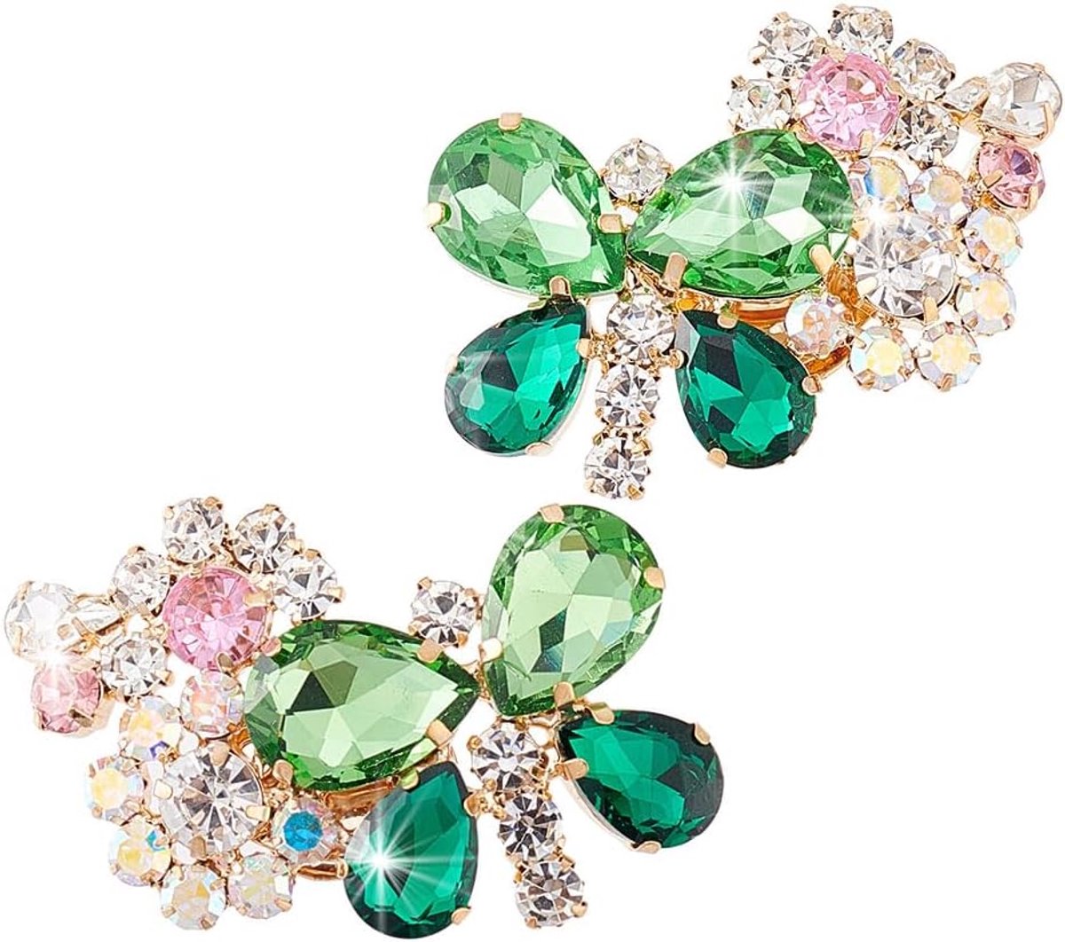 Dailygoods- Schoenclips 2 Stuks - Vlinderschoenclips - Kristal Schoenklemmen - Elegante Strass - Afneembare Schoengespen - Geschikt voor Bruiloft - Sc