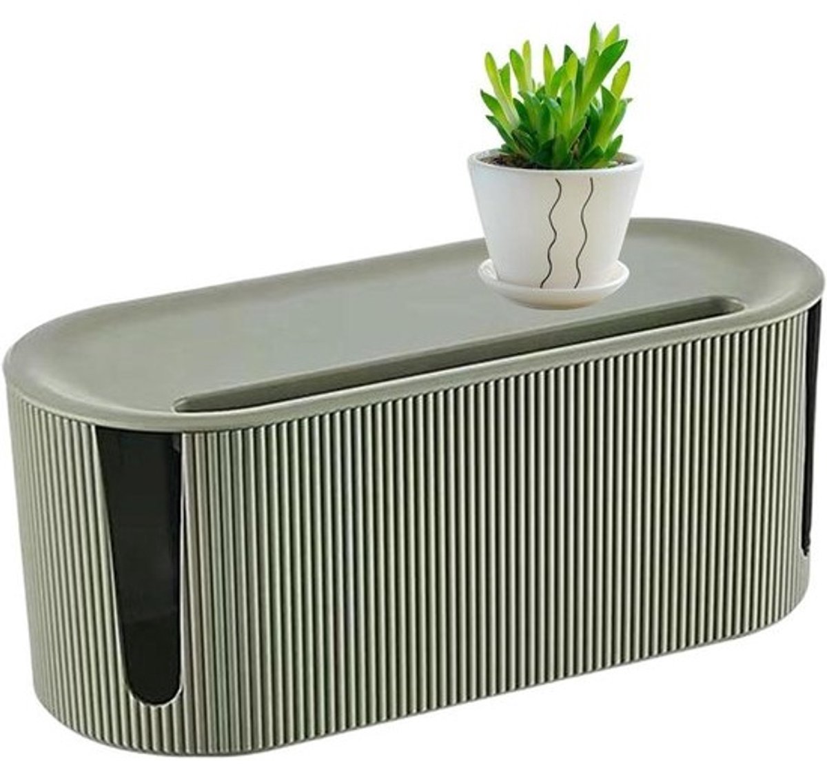 Stekkerdoos Opbergdoos - Kabel Organizer Houder - Kabel Beheer - Grote Capaciteit - 31 cm - Groen