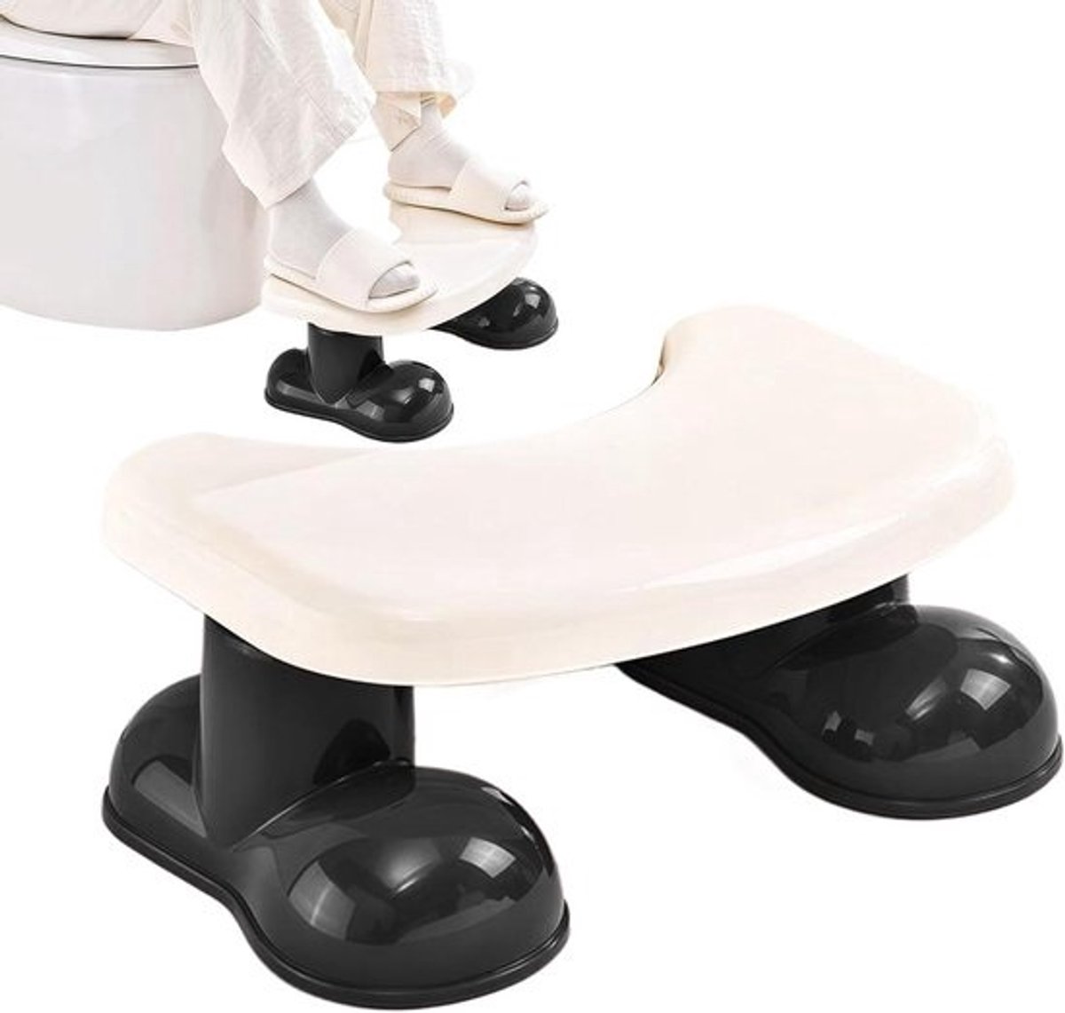 Poepkruk Voor Volwassenen - Toilet Hulptrap - Verbeterde Zindelijkheid - Antislip Voetenbankje - 395 x 25 x 17 cm - Zwart