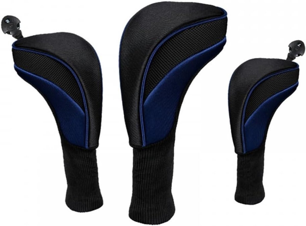 Dailygoods- Golfclub Covers - 3 Stuks - Zacht Nylon Composiet - Ademend - Flexibel Ontwerp - Bescherming tegen Schade - Golfclub Hoes