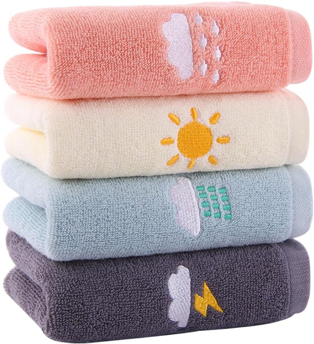 Dailygoods- Gezicht Handdoek Herbruikbaar - 4 Stuks - Hoogwaardig Katoen - Compact Formaat - Superzachte Microvezel - Ideaal voor Thuis/Reis - Handdoe