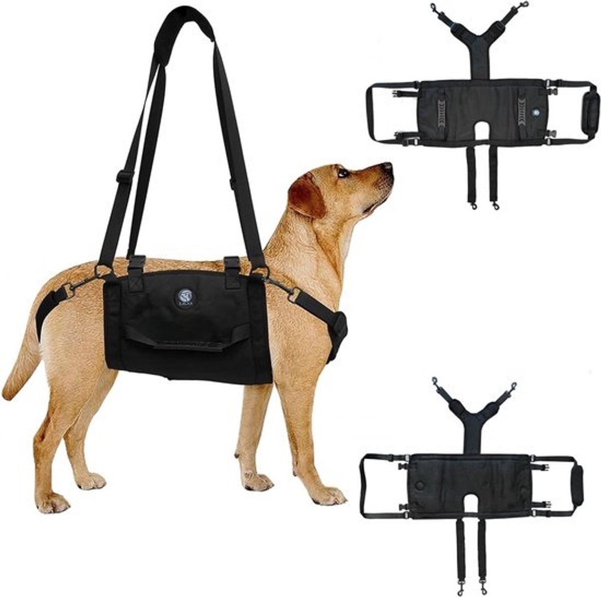 Hondenlift Harnas - Hondensteun Rugzak - Hond Ondersteunen - Volledige Lichaamsondersteuning - XL - Zwart