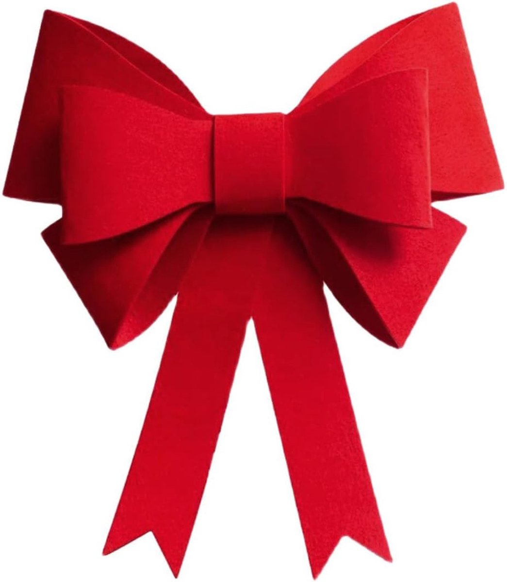 Dailygoods- Sierstrip Zelfklevend - Strikdecoratie - 6 Stuks - Vliesstof - Rood - 50 x 43 cm - Decoratiestrik