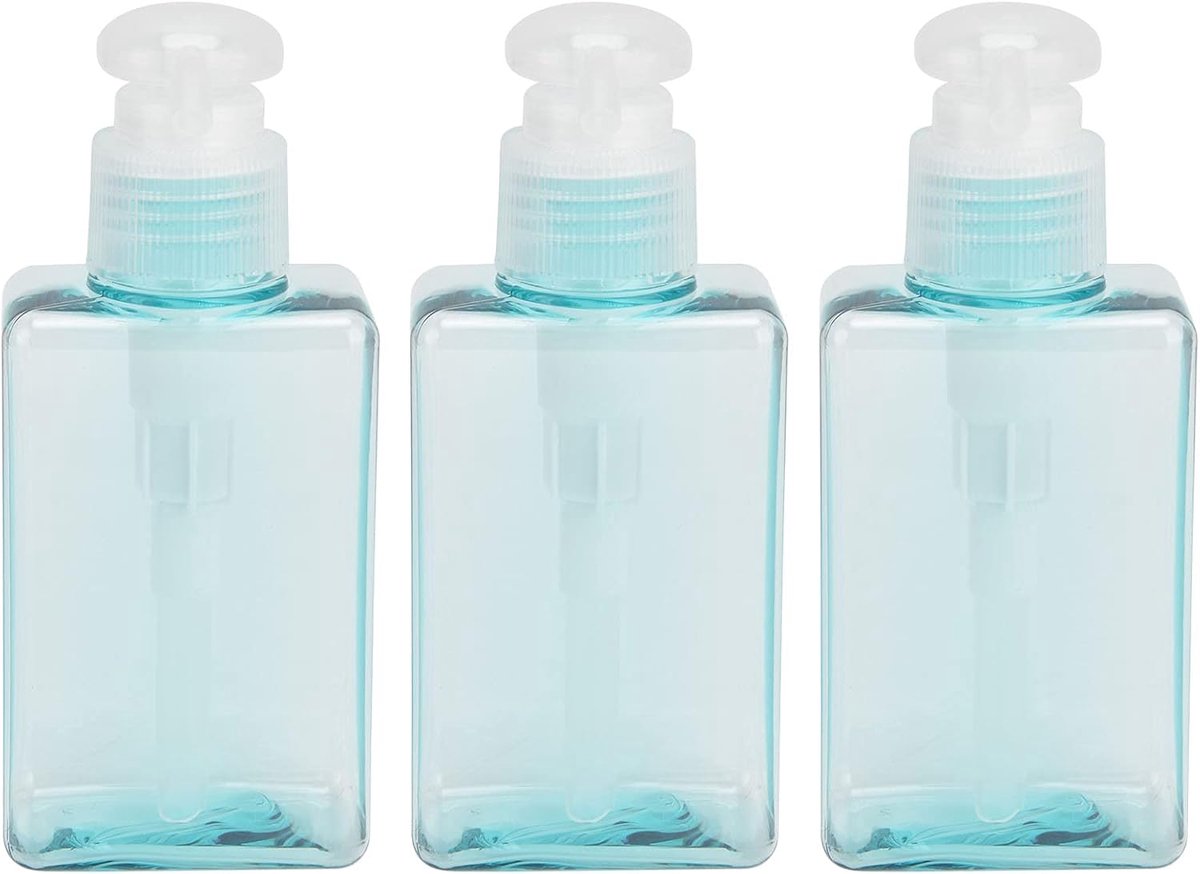 Dailygoods- Pompfles - 3 stuks - Navulbaar - Kunststof - Mini-container 100 ml - Geschikt voor shampoo/waslotion - Pompflessen