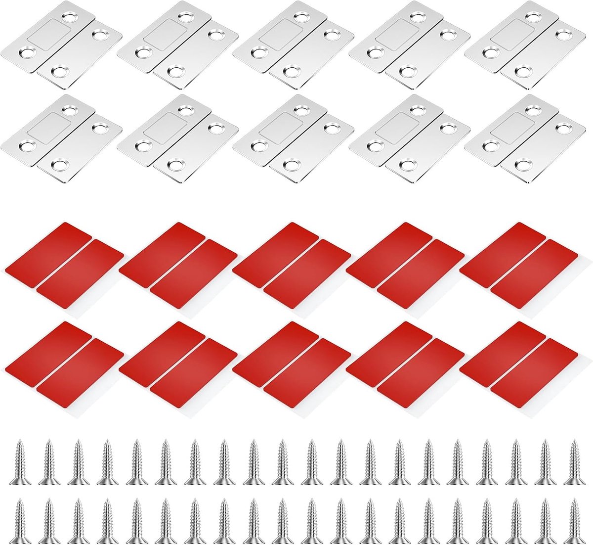 Dailygoods- Deurmagneten 10 stuks - Sterke Magneetsluiter - Zelfklevende Deurhouder - Magnetische Deursluiter - Meubelmagneet - Ultradun Ontwerp 3,5 m