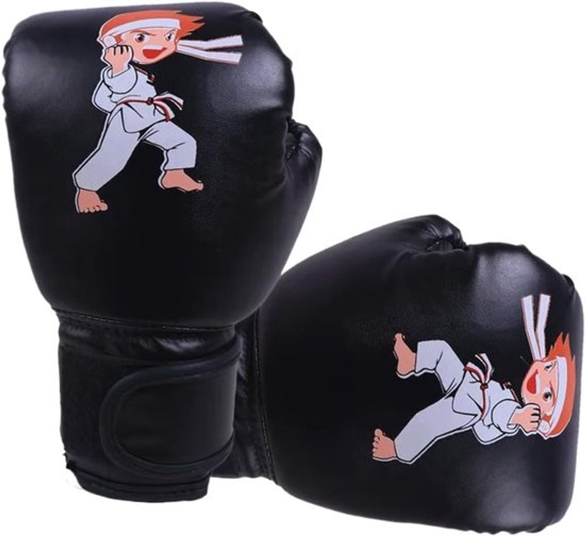 Bokshandschoenen Kinderen - Trainingshandschoenen Jongeren - Boksen en Trainen - Duurzaam PU Materiaal - 3-13 Jaar - Zwart