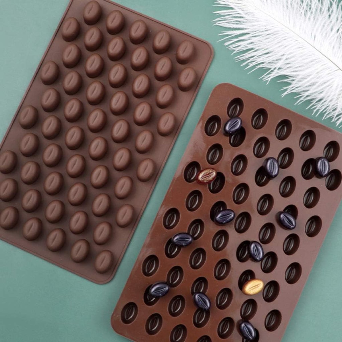 Siliconen Fondant Vorm Koffiebonen Vorm Kandissuiker Ambachten Rubber Pasta Vorm Kaars Kunsthars Ambachten Duurzaam