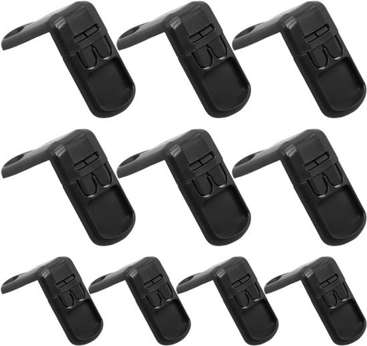 Kinderveiligheidsslot - Baby proof slot - Meubels beveiligen - Dubbele knop ontgrendeling - 10 stuks - Zwart