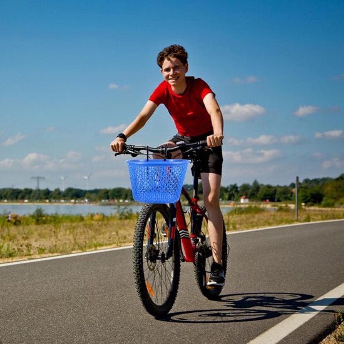 Fietsmand - Voorrek mand - Buiten fietsen - Snelle montage - 24x31cm - Blauw