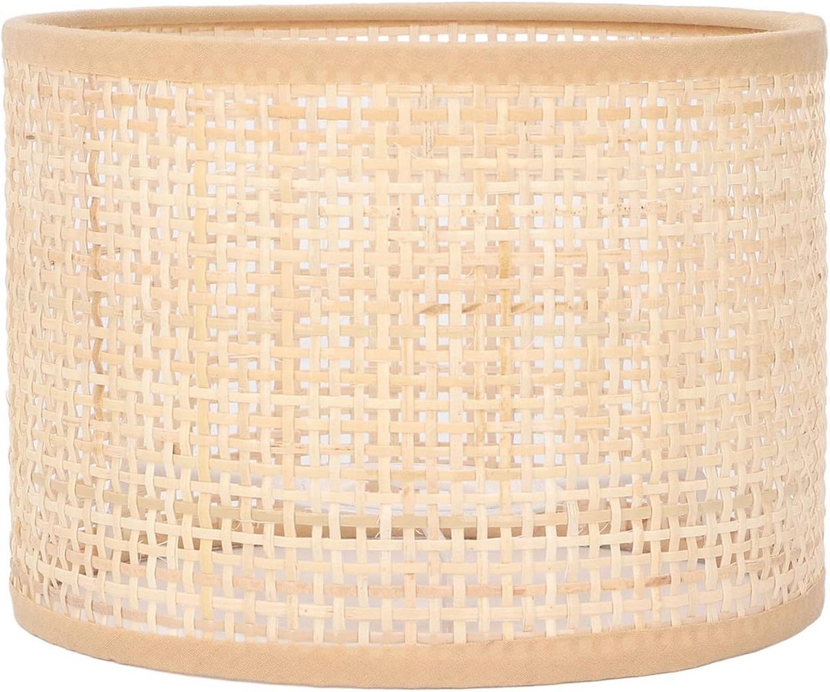Lampenkap, Handgeweven Rotan Lampenkap Vintage Lichtafdekking voor E27 en E14 Kaliber Tafel, Vloer, Plafondlampen en Kroonluchters
