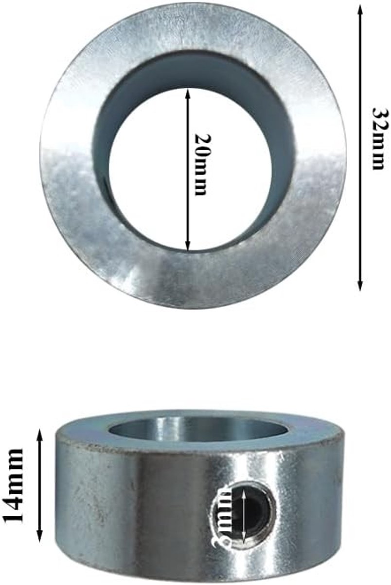 Verstelringen 20 mm voor positionering met diepte-stop en klemmen - Galvaniseerde ringen met zeskantbouten voor boorwerkzaamheden
