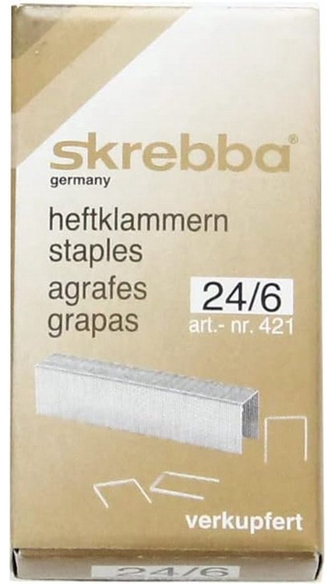 Standaard nietjes 24/6 koper voor nietmachines 1000 stuks