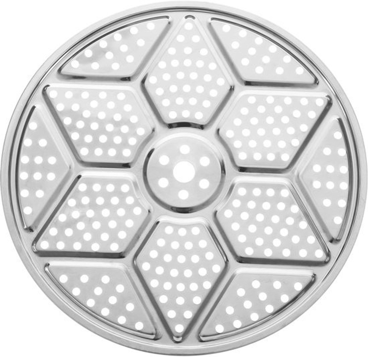Stoompan Inzetstuk - Stoommand Verdikt - Gezond Koken - Duurzaam Roestvrij Staal - 42 cm Diameter - Zilverkleurig