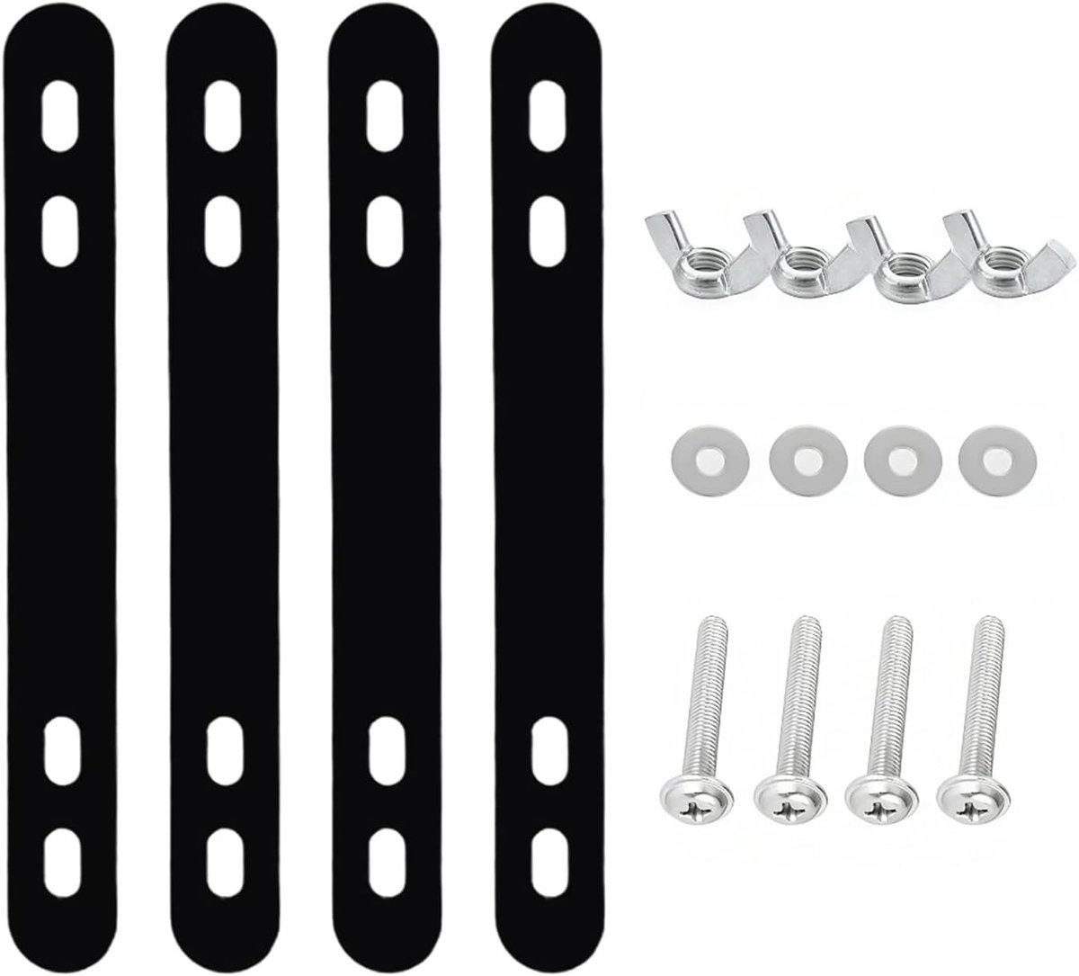 Bevestigingssets voor fietsenrek met montagebeugels en adapter voor mand (zwart) - ideaal voor fietsen, accessoires en veilig vervoer