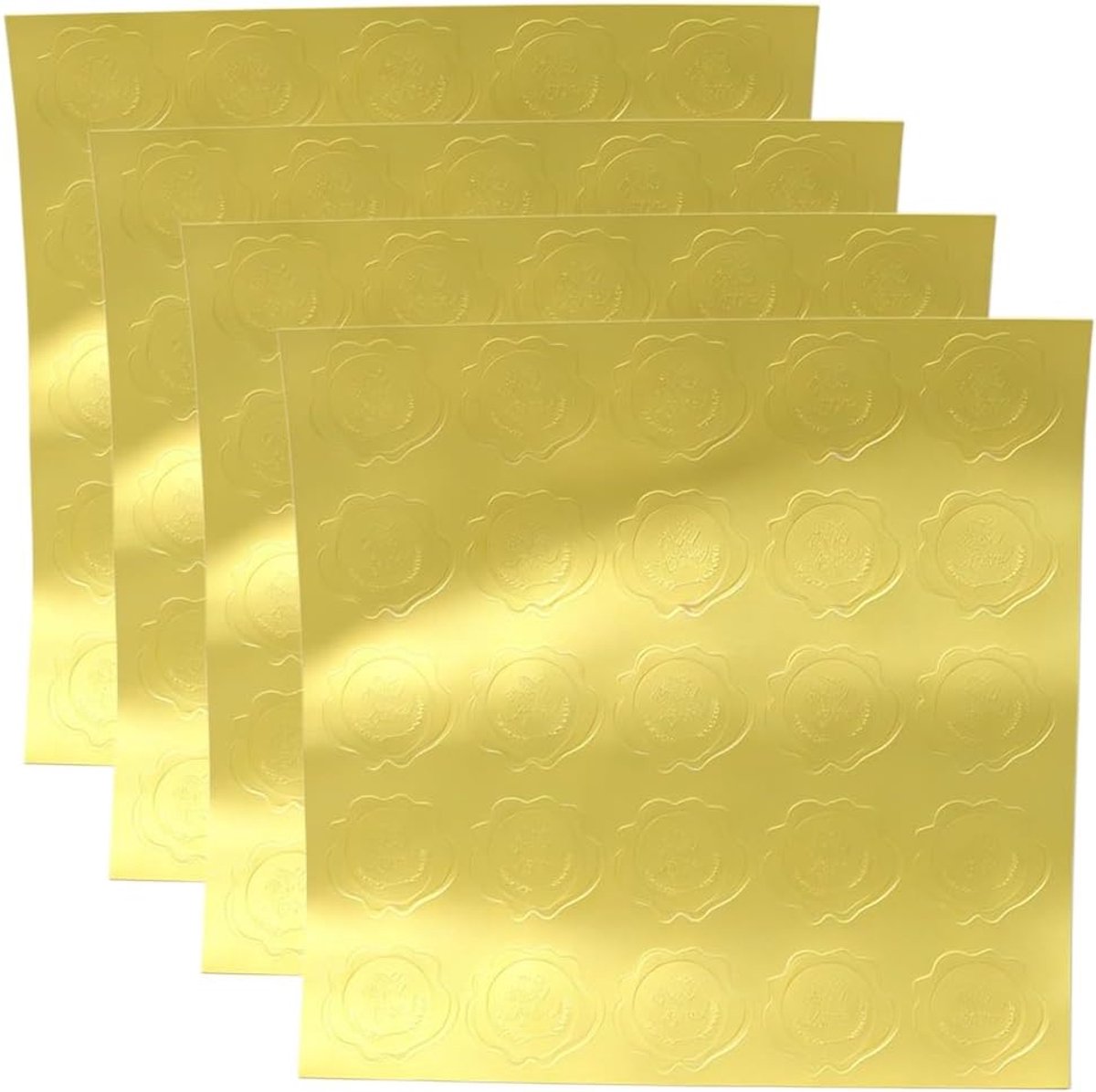 100PCS Gouden reliëf Envelope Wax Seals Stickers voor ansichtkaarten Uitnodigingen Wenskaarten Cadeauverpakking DIY Decoratie (bloemvormig "met liefde")