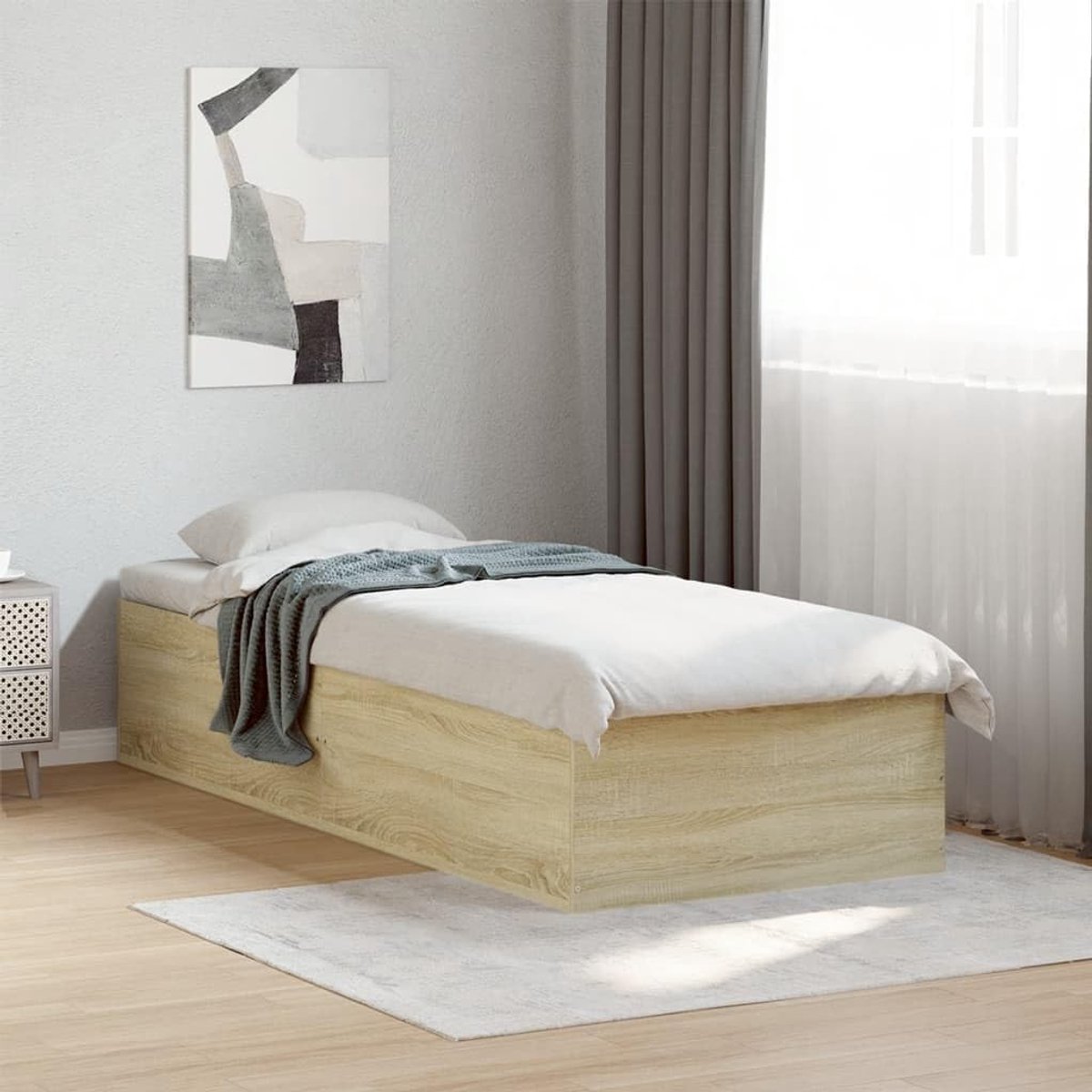 hout Met lattenbodem Standard 75x190 cm Sonoma eiken