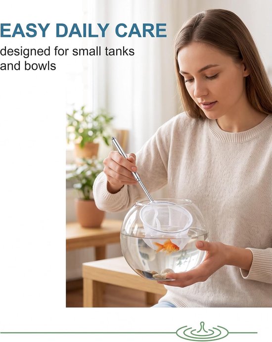2 stuks aquariumschepnet, klein, fijnmazig, vierkant en rond, voor vissen en garnalen, fijn visnet voor nano-aquarium, mini-vijvers en vijvers — afbeelding 5