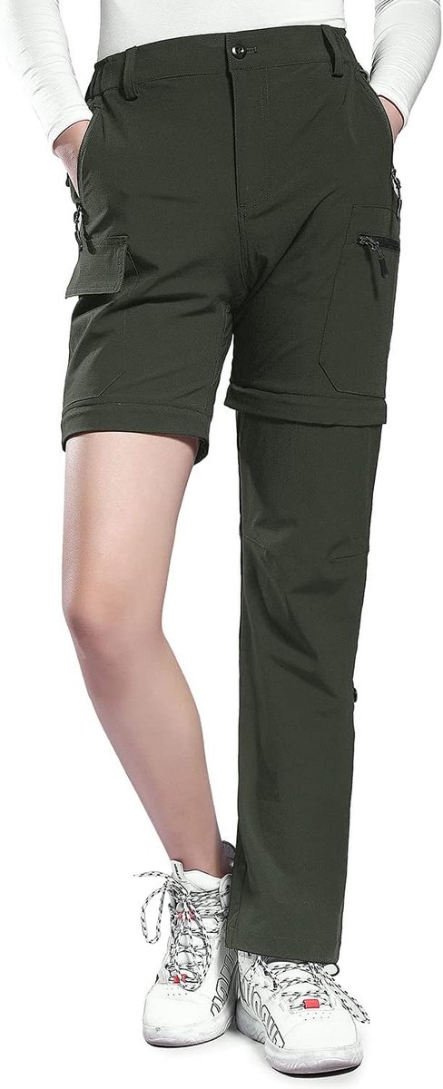 dames wandelbroek met ritssluiting ademende trekkingbroek sneldrogende uitneembare outdoorbroek stretch functionele broek zomerbroek