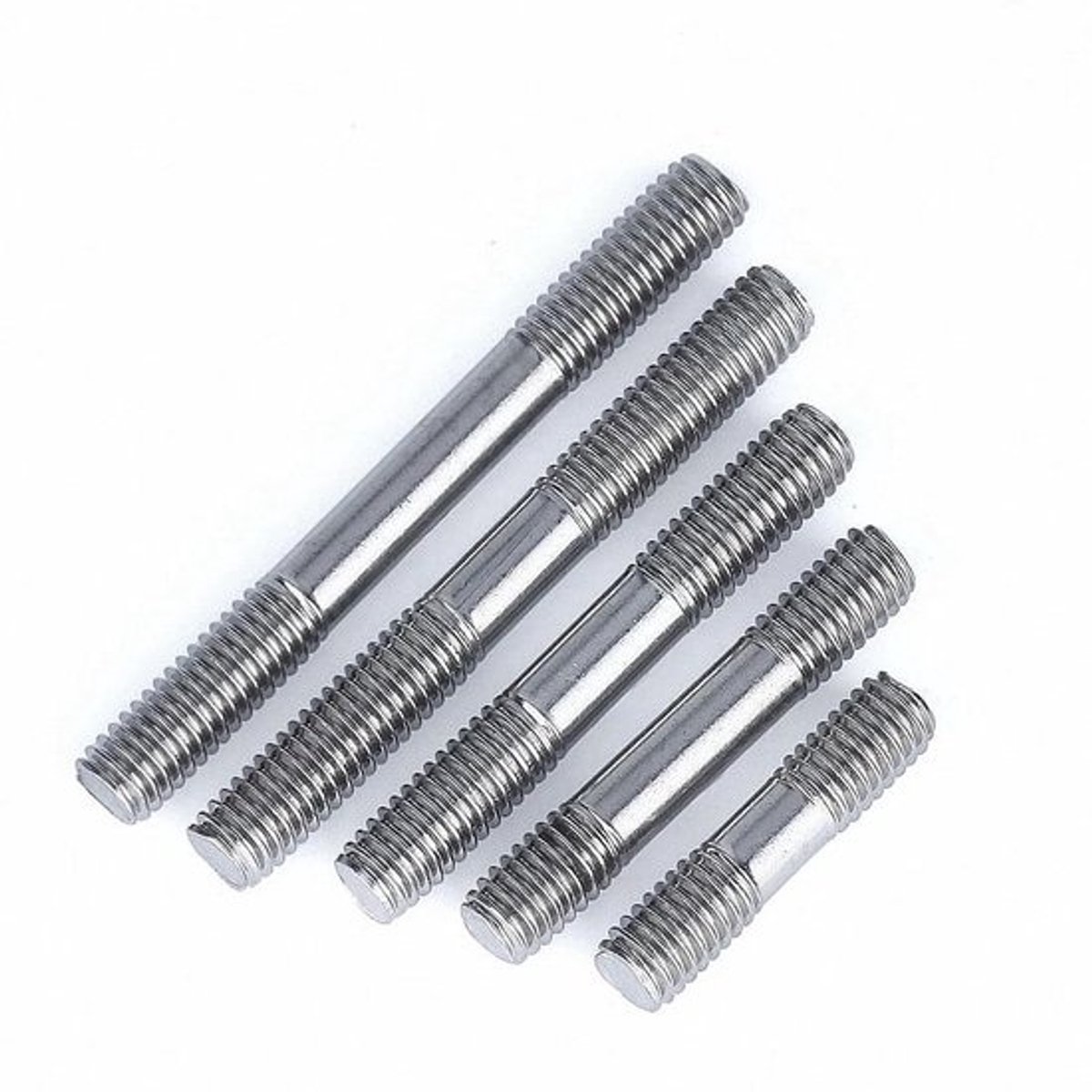 Schroefdraadstang Dubbelend - Draadbout RVS - Meubelmontage - Roestvrij staal 304 - M3 120mm 5 stuks - Zilver