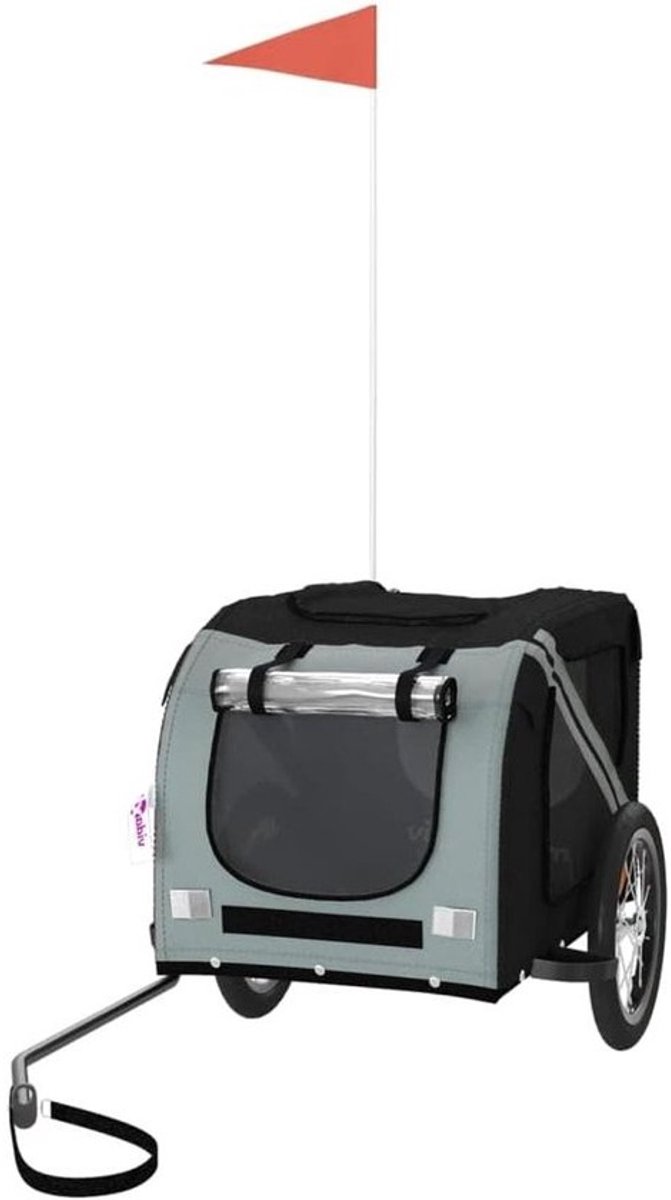 Hondenfietskar - Aanhanger voor hond - Comfortabel vervoer - Waterdichte hoes - 7.46 kg - Zwartgrijs