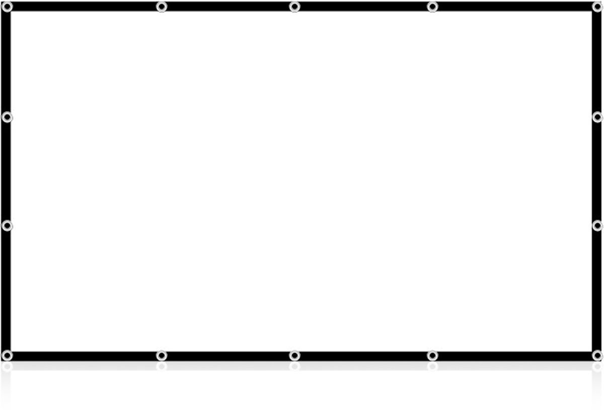 Opvouwbaar projectiescherm - Draagbaar projectiescherm - Polyester scherm - Beeldverhouding 16:9 - Met zwarte rand - Projectiescherm - 132x75 cm - Wit