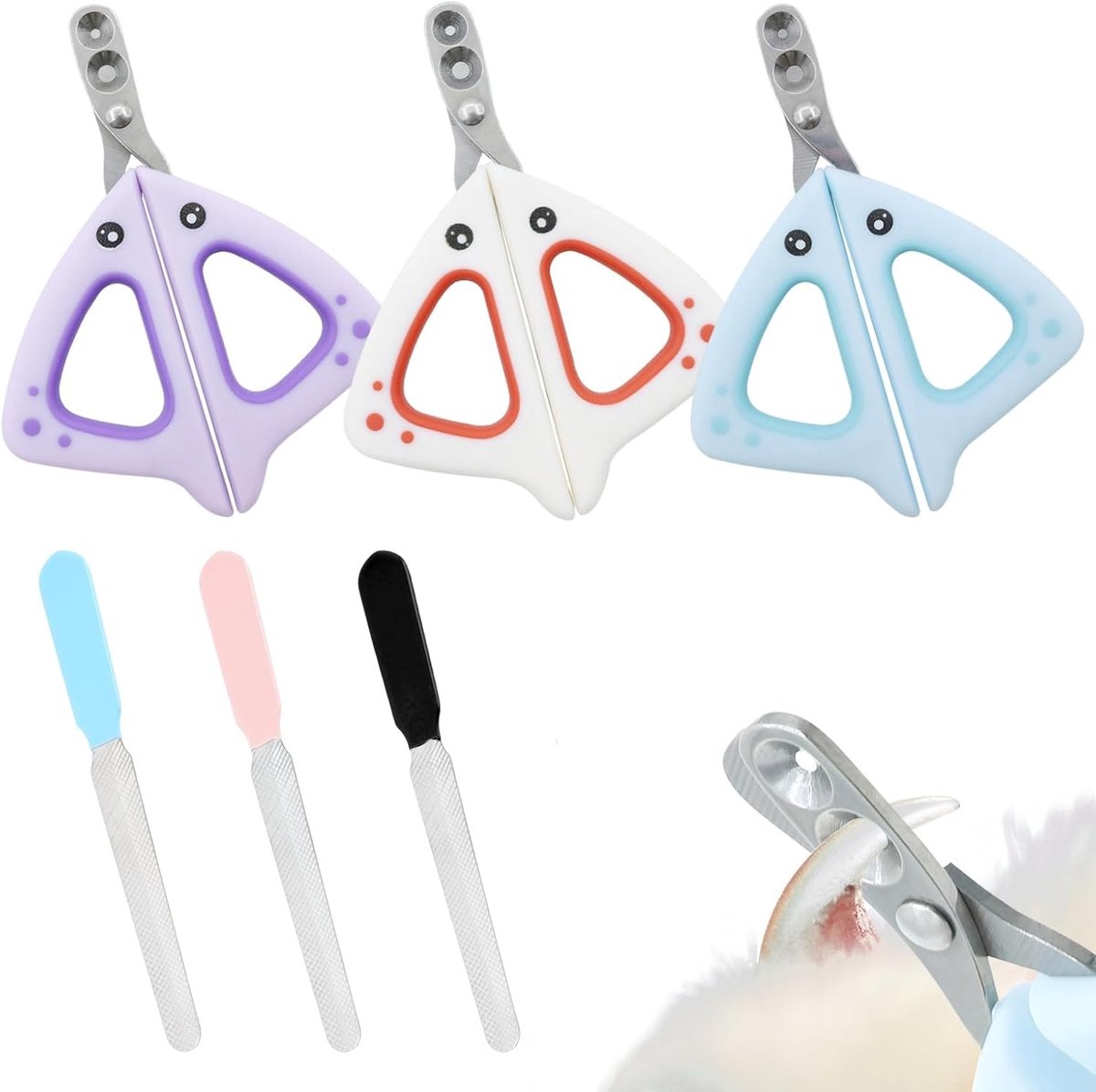Veilige Nagelknippers voor Honden en Katten, 6 Stuks, Inclusief Nagelvijl voor Huisdieren