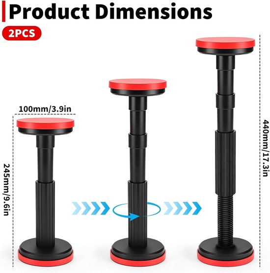 Telescopische Steunbalken Set van 2, Verstelbaar Ondersteuningssysteem 18-45 cm, Max. 200 kg, Ideaal voor Kasten, Banken en Wastafels — afbeelding 5