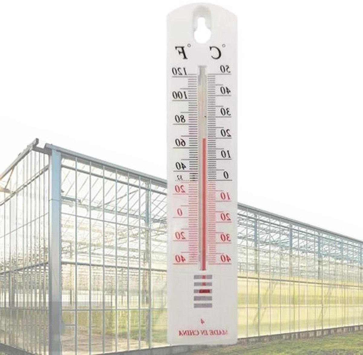 Analoge thermometer - Kamertemperatuur meter - Temperatuur bewaken - Nauwkeurig en robuust - 22 x 15 cm - Meerkleurig