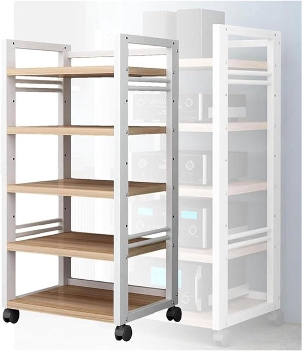 Audiorek - Mediastandaard Opbergkast - Stereo Componenten Opbergen - Stevige Framestructuur - 50 x 45 x 100 cm - Niet gespecificeerd