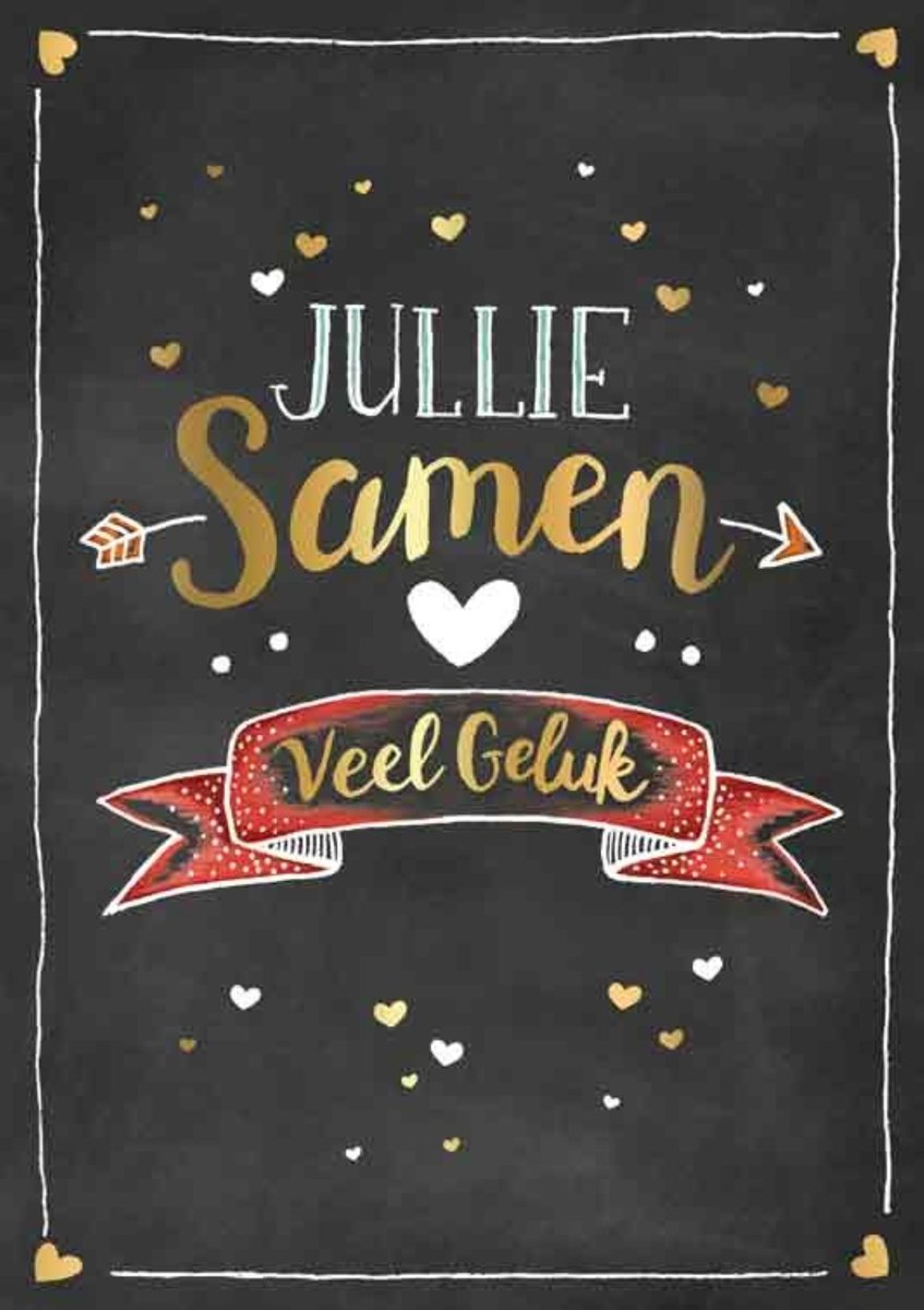 Luxe Wenskaart Samen - Wenskaarten - Samenkaart - Samenwonen - Zusammen - Together - Serie Sketch'd - Artige - Kaart - 1 Stuks - In Folie - Gratis Verzonden - Hoge Afnamekortingen - 12x17cm