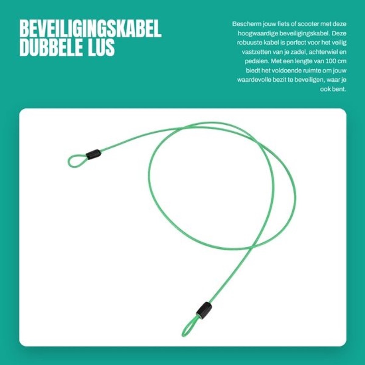 Dailygoods- Beveiliging Kabel 100cm - Fietsslot - Roestvrij Staal