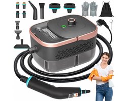 Stoomreiniger - Handstoomreiniger - Hogedruk Stoomreiniger - 2500W - 15s Warm - 105°C - 4 Bar - Instelbare Stoom - 1250ml Transparante Tank - Chemischvrij - Vet & Kalk & Voegen - Voor Keuken & Badkamer & Auto-interieur