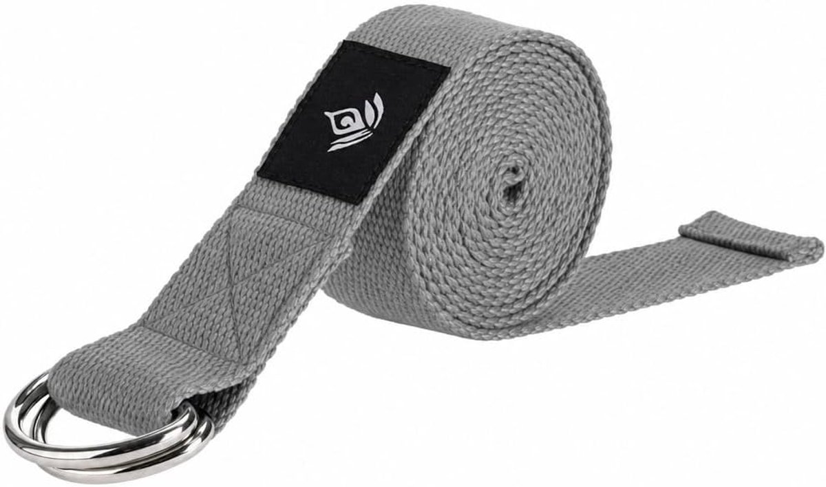 Dailygoods- Yogariem D-ring sluiting van metaal - 180 x 3,8 cm - Verstelbaar - Ideaal voor yoga/pilates - Verbeterde houding - Geschikt voor beginners