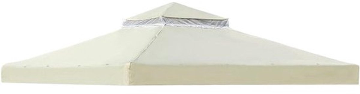 Gazebo Kap - Vervangende Overkapping - Buiten Beschutting - Ventilatiedak Dubbele Laag - 3x3 Meter - Beige