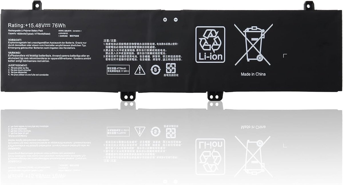 Laptopbatterij 76Wh voor ZenBook Pro 14 Duo UX8402VV en UX8402VU, vervangend en betrouwbaar