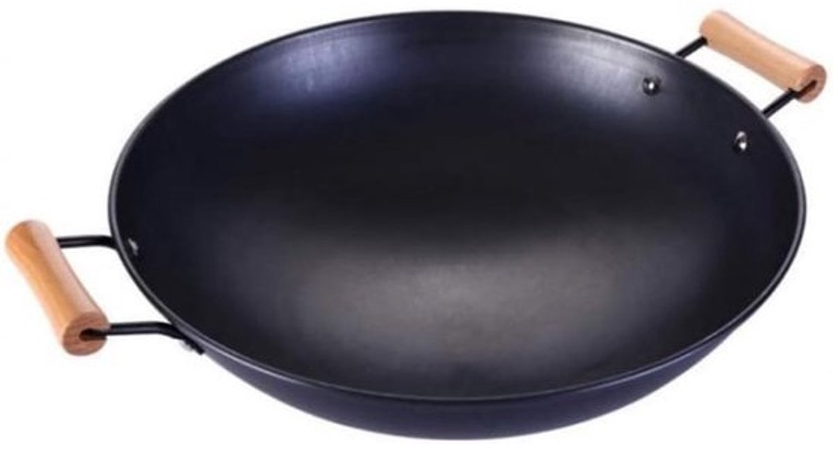 Gietijzeren Wokpan - Traditionele Wok - Snel Roerbakken - Verdikte Bodem - Diameter 40 cm