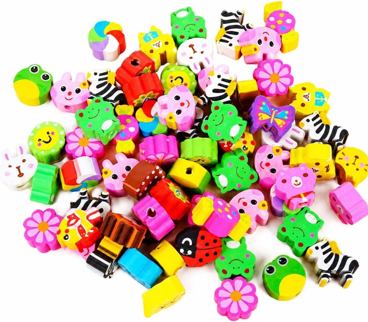 30 stuks gummen voor kinderen, 2-3 cm, grappige gummen, gemengde kleuren, standaardmaat, willekeurige stijl