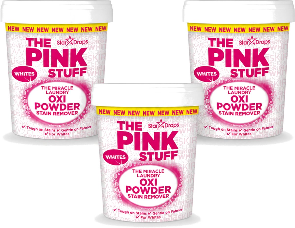 3 x The Pink Stuff - Vlekverwijderaar - Voor Witte Was - 1kg - Voordeelverpakking - 3 stuks