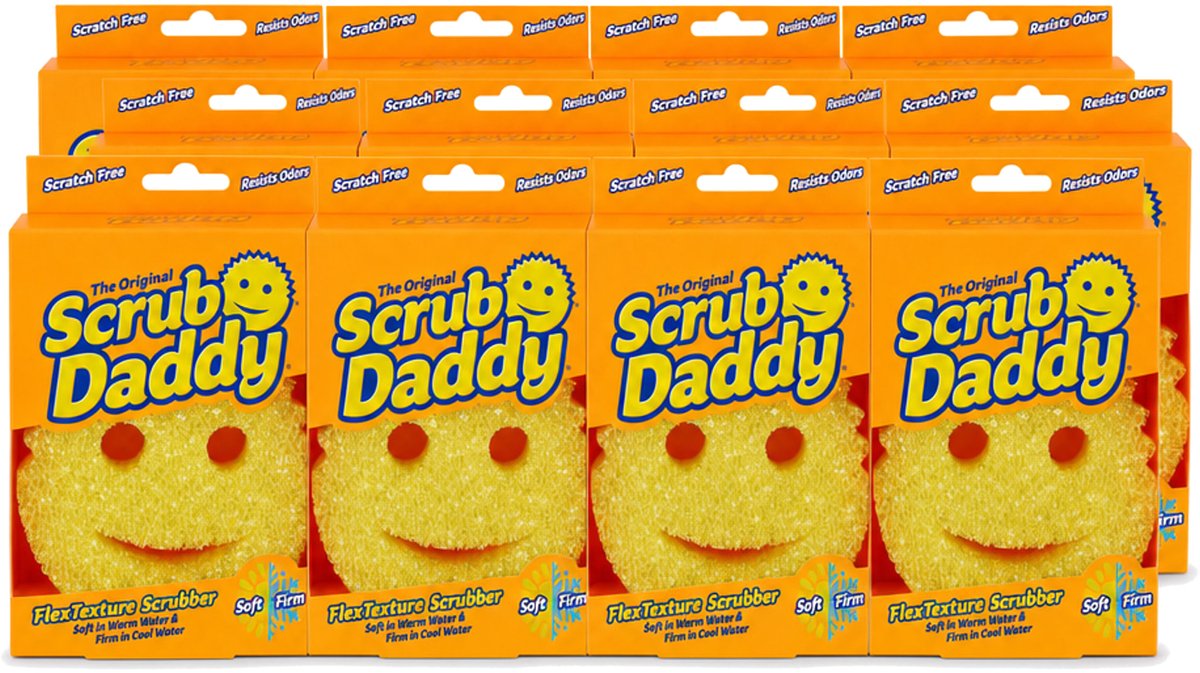 12 x Scrub Daddy - Spons - Veranderende Textuur - 1 Spons - Voordeelverpakking - 12 stuks