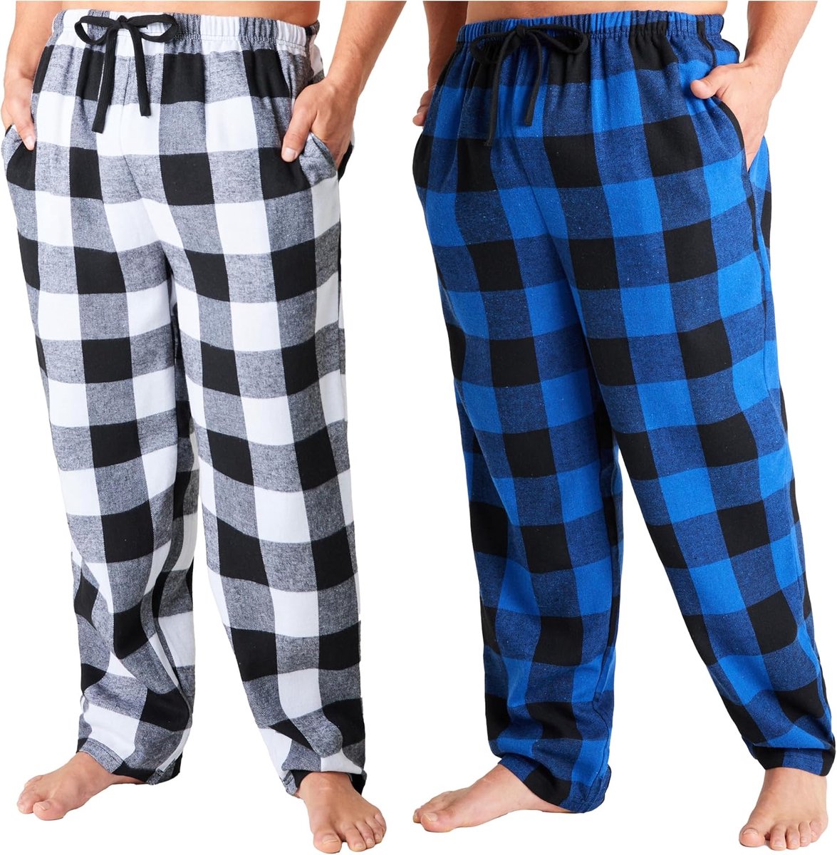 Trend 2-pack pyjama broek voor mannen, tieners, M - 3XL loungebroek voor nachtkleding, zachte pyjamabroek met zakken, geschenken voor mannen
