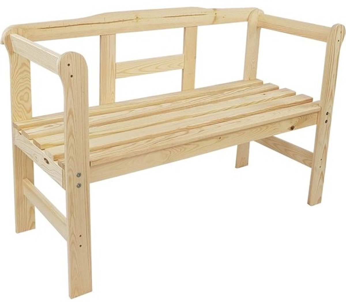 Houten Tuinbank 2-Zits Parkbank Grenen 115 cm - Weerbestendige Buitenbank voor Balkon en Terras