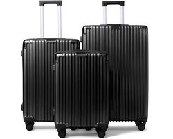 FLY & BYE FLY&BYE® Kofferset Titan - S/M/L - 3 Delig - Complete Set - 39 Handbagage + 71 en 113L Ruimbagage - TSA Cijferslot - Zwart
