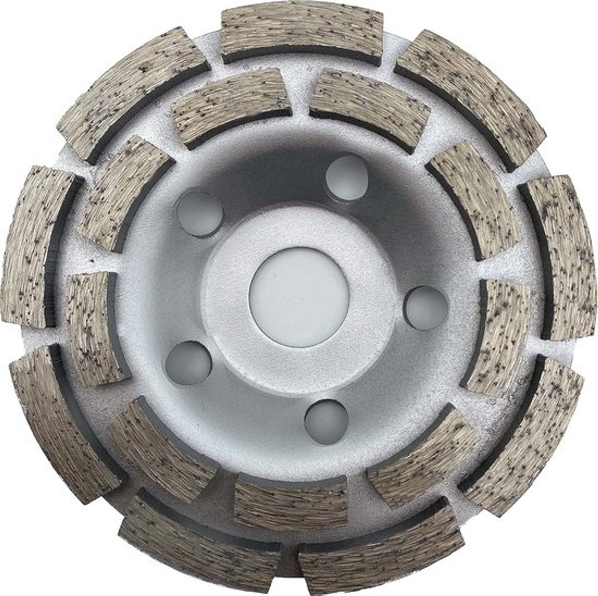 Diamant slijpschijf - Komschijf beton - Oppervlakken slijpen - Dubbele rij segmenten - 115 mm - Grijs
